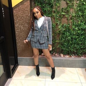 Plaid Skirt Suit